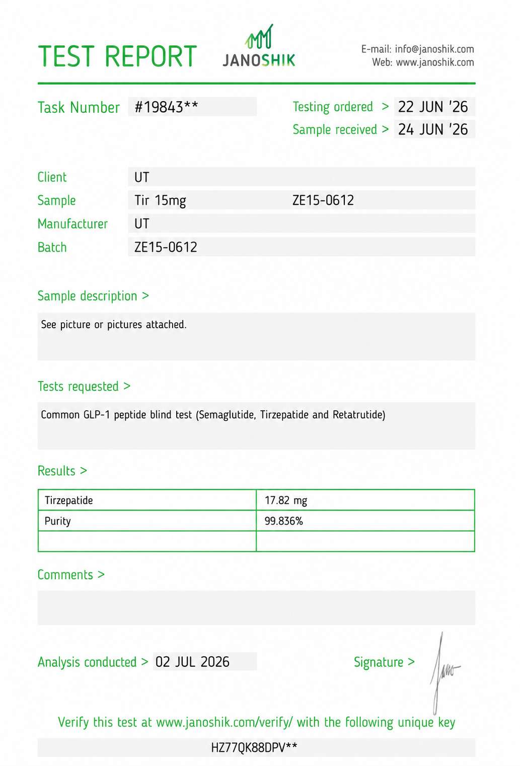 Tirzepatide - 15mg (Don't forget bac water)